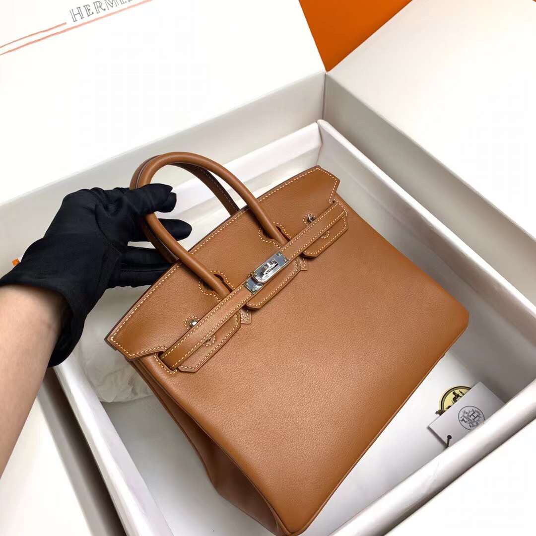 Hermes Birkin 25CM Swift Leather Handbag Brown 